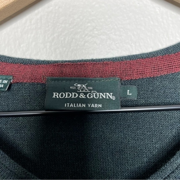 Rodd and Gunn New Zealand Men Sweatshirt Large Green Italian Yarn Pure Wool - Picture 8 of 10